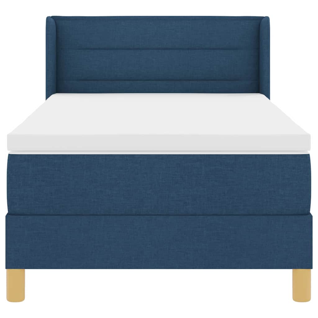 Lit à ressorts avec matelas Bleu 200 x 100 cm tissu - XIOS