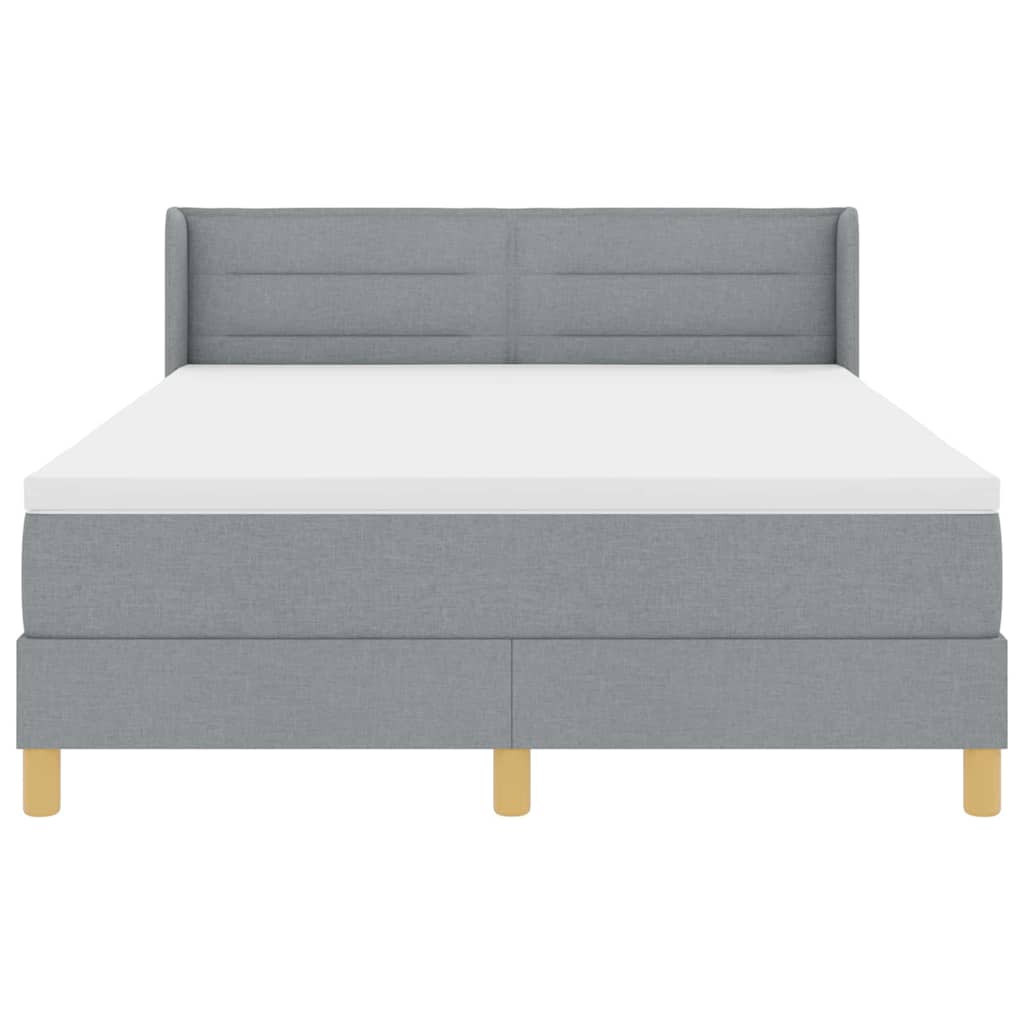 Lit à ressorts avec matelas Gris clair 190 x 140 cm tissu - XIOS