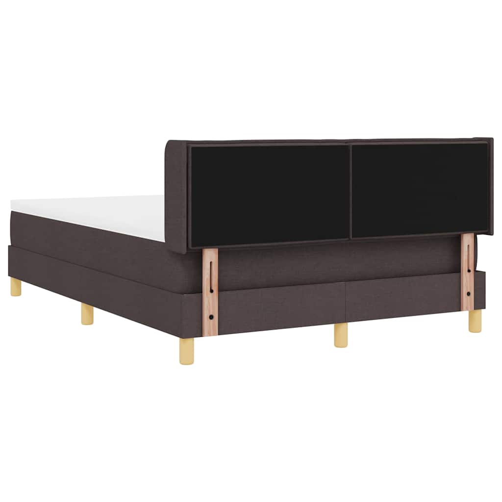 Lit à ressorts avec matelas Taupe 190 x 140 cm tissu