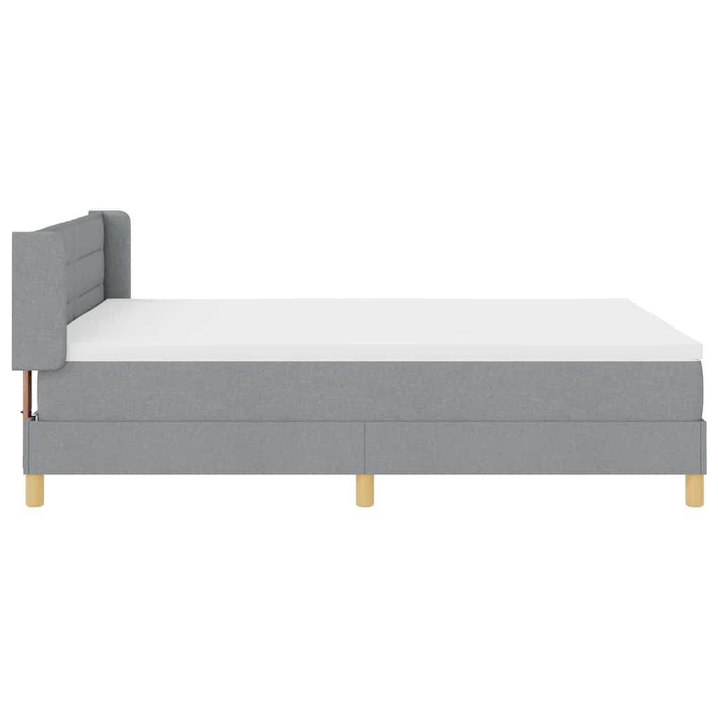 Lit à ressorts avec matelas Gris clair 200 x 140 cm tissu - XIOS