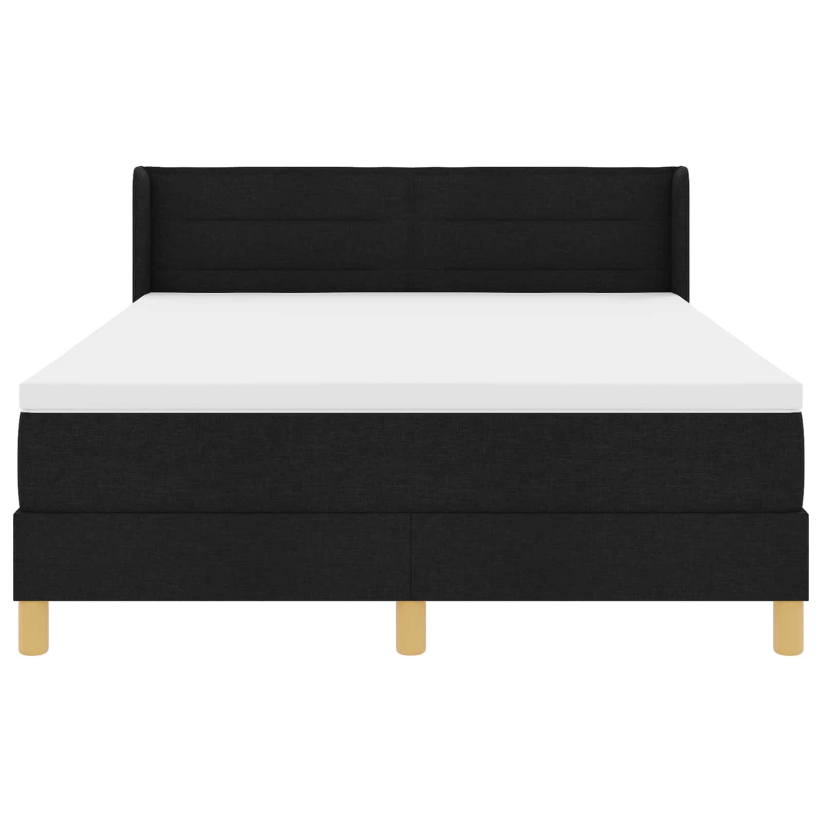 Lit à ressorts avec matelas Noir 200 x 140 cm tissu - XIOS