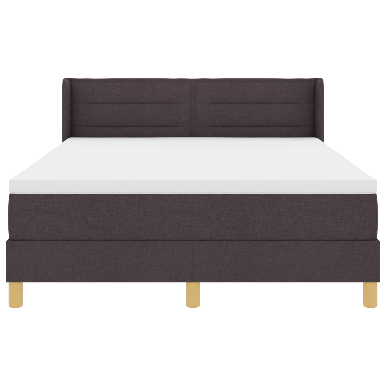 Lit à ressorts avec matelas Marron foncé 200 x 140 cm tissu