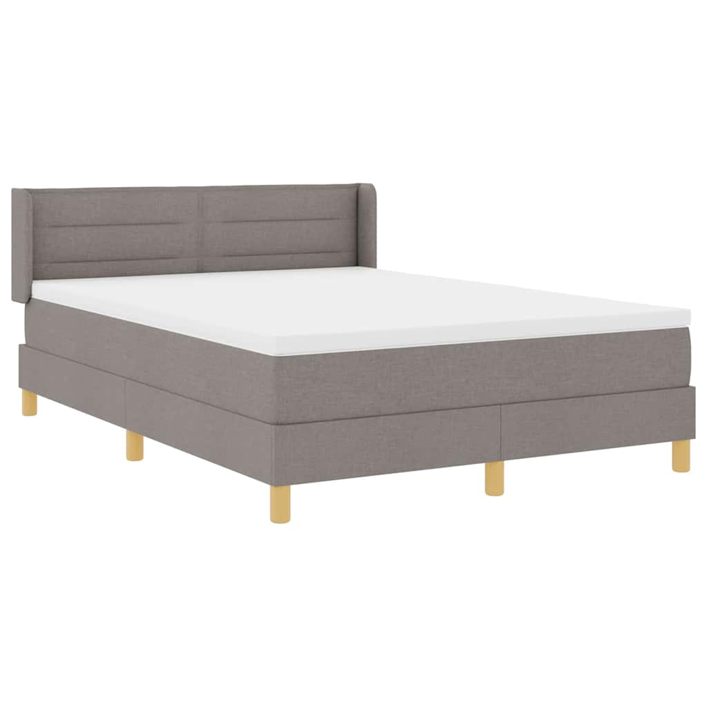 Lit à ressorts avec matelas Taupe 200 x 140 cm tissu - XIOS
