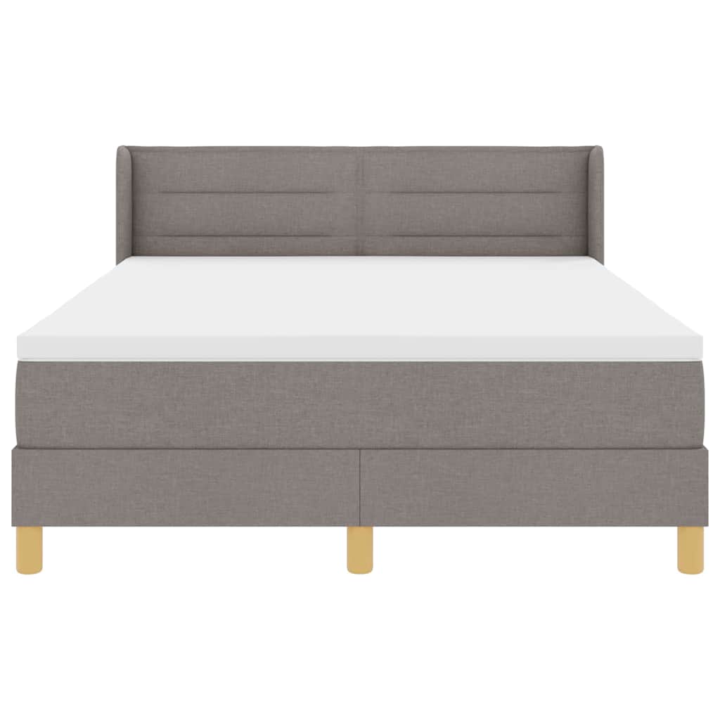 Lit à ressorts avec matelas Taupe 200 x 140 cm tissu - XIOS