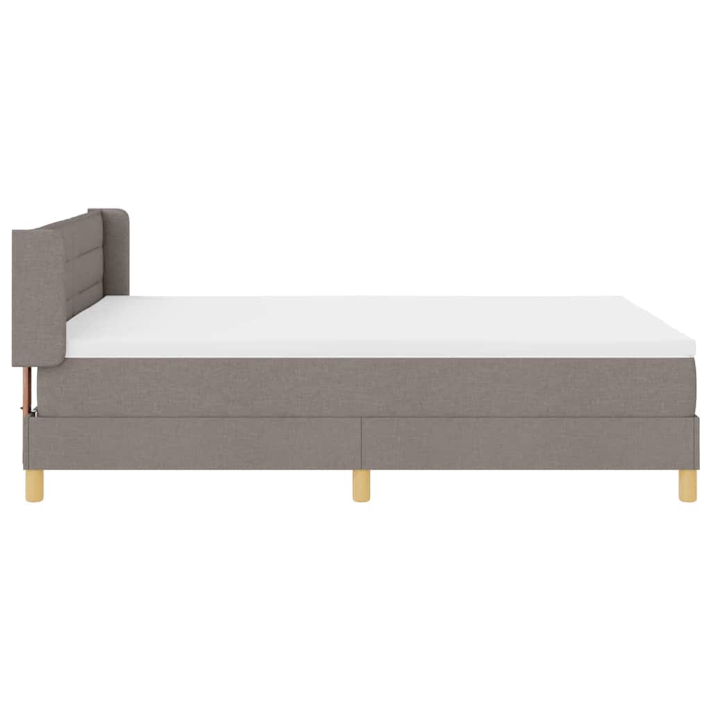 Lit à ressorts avec matelas Taupe 200 x 140 cm tissu - XIOS