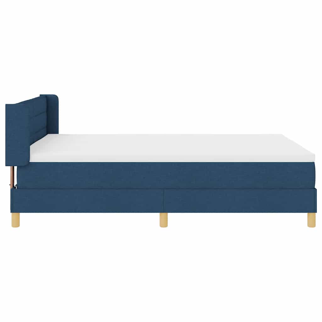 Lit à ressorts avec matelas Bleu 200 x 140 cm tissu - XIOS