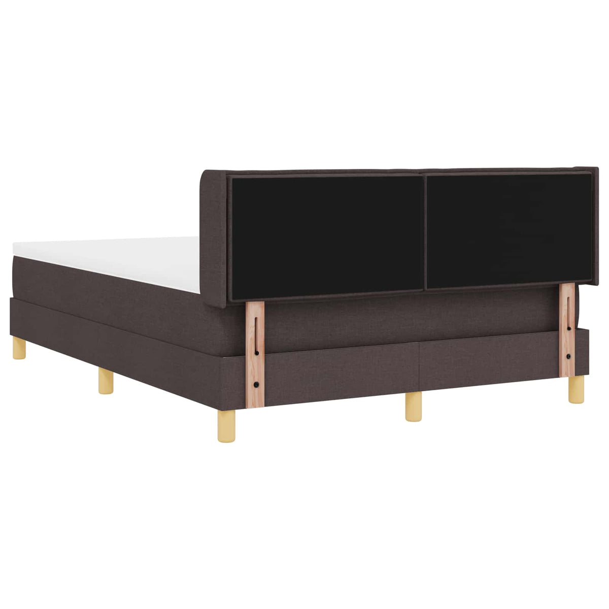 Lit à ressorts avec matelas Marron foncé 200 x 160 cm tissu