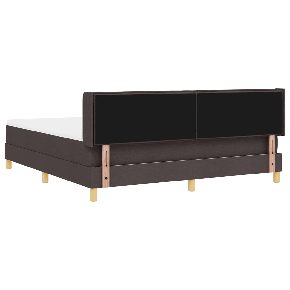 Lit à ressorts avec matelas Marron foncé 200 x 180 cm tissu