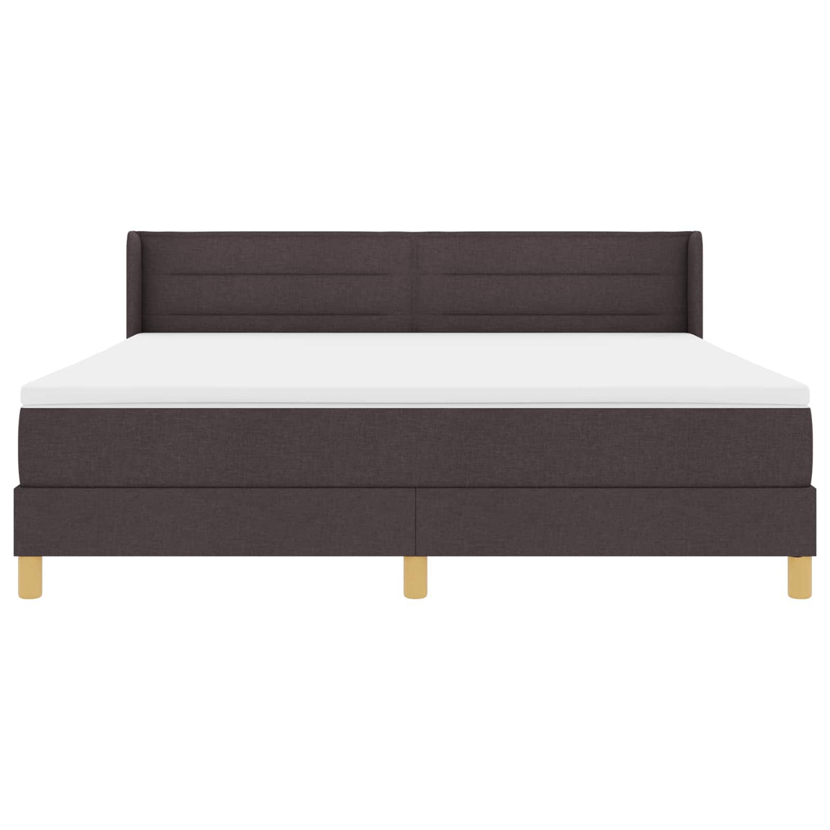 Lit à ressorts avec matelas Marron foncé 200 x 180 cm tissu