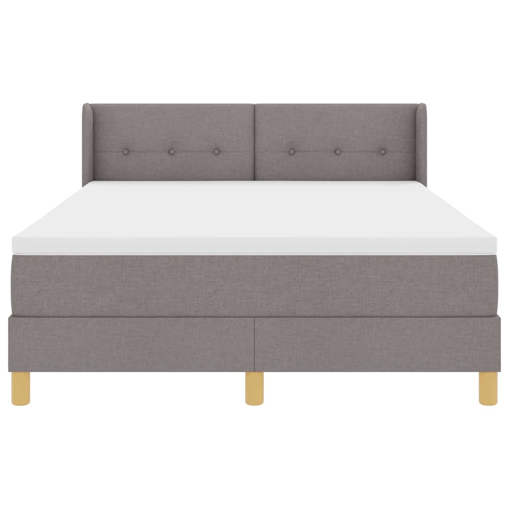 Lit à ressorts avec tête de lit Taupe 200 x 140 cm tissu - XIOS