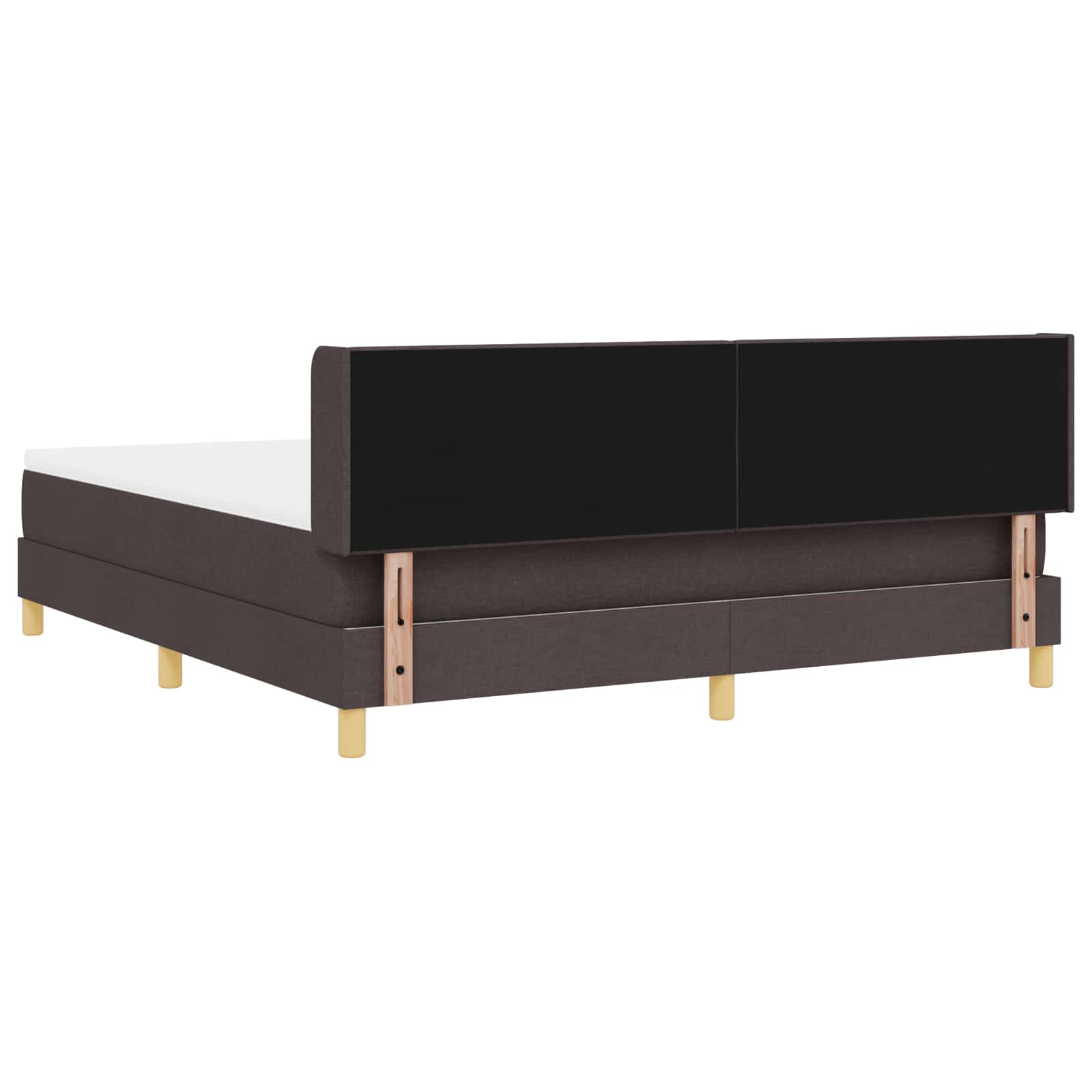 Lit à ressorts avec matelas Marron foncé 200 x 180 cm Polyester - XIOS