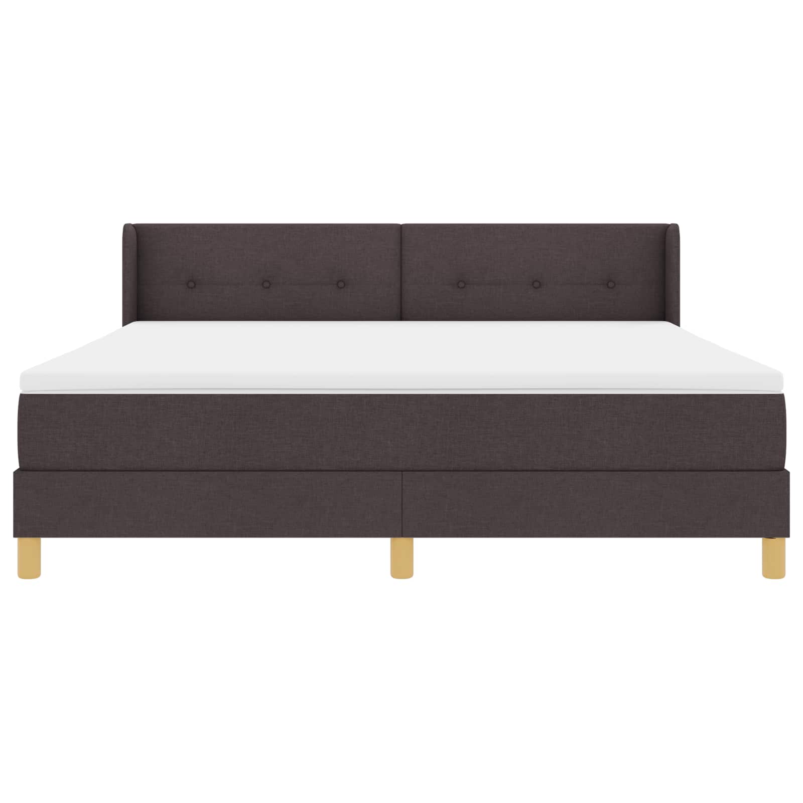 Lit à ressorts avec matelas Marron foncé 200 x 180 cm Polyester - XIOS