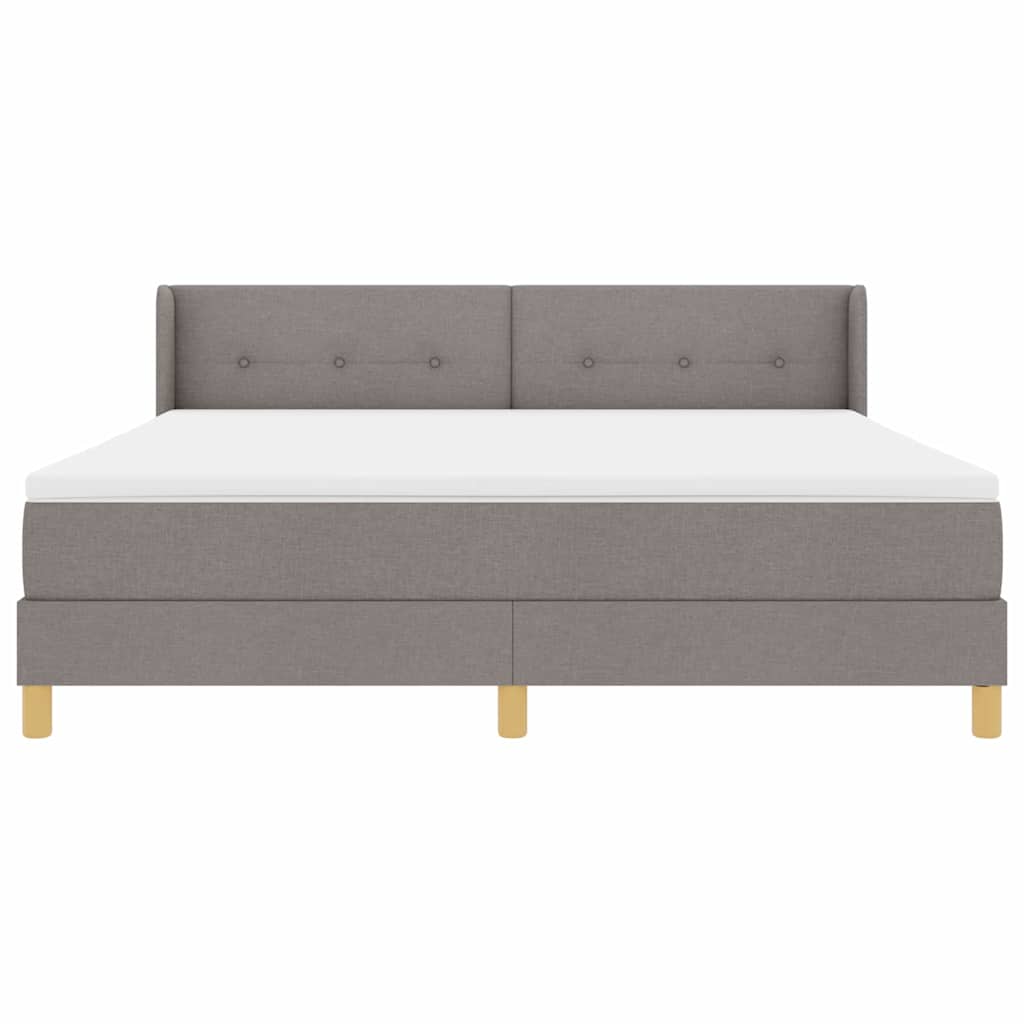 Lit à ressorts avec tête de lit Taupe 200 x 180 cm tissu