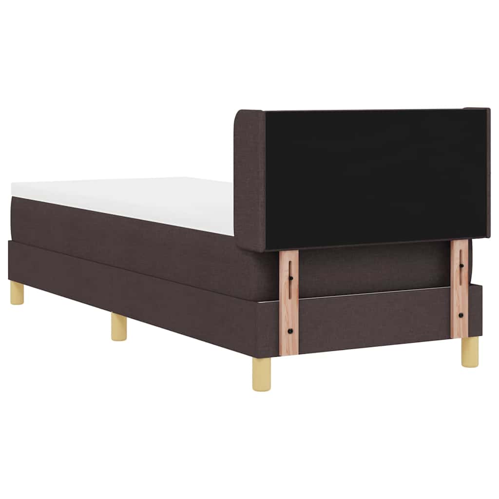 Lit à ressorts avec tête de lit Marron foncé 200 x 80 cm tissu - XIOS