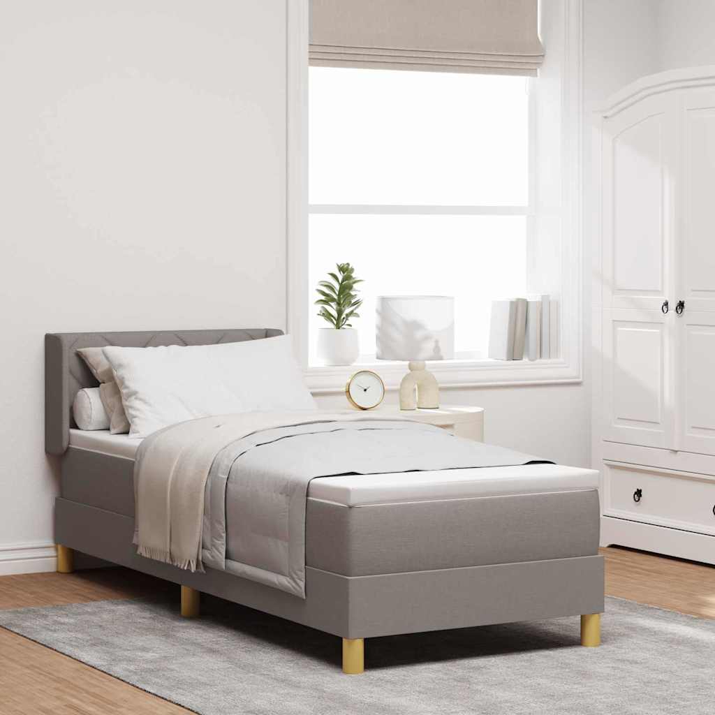 Lit à ressorts avec coussin Taupe 200 x 80 cm tissu - XIOS