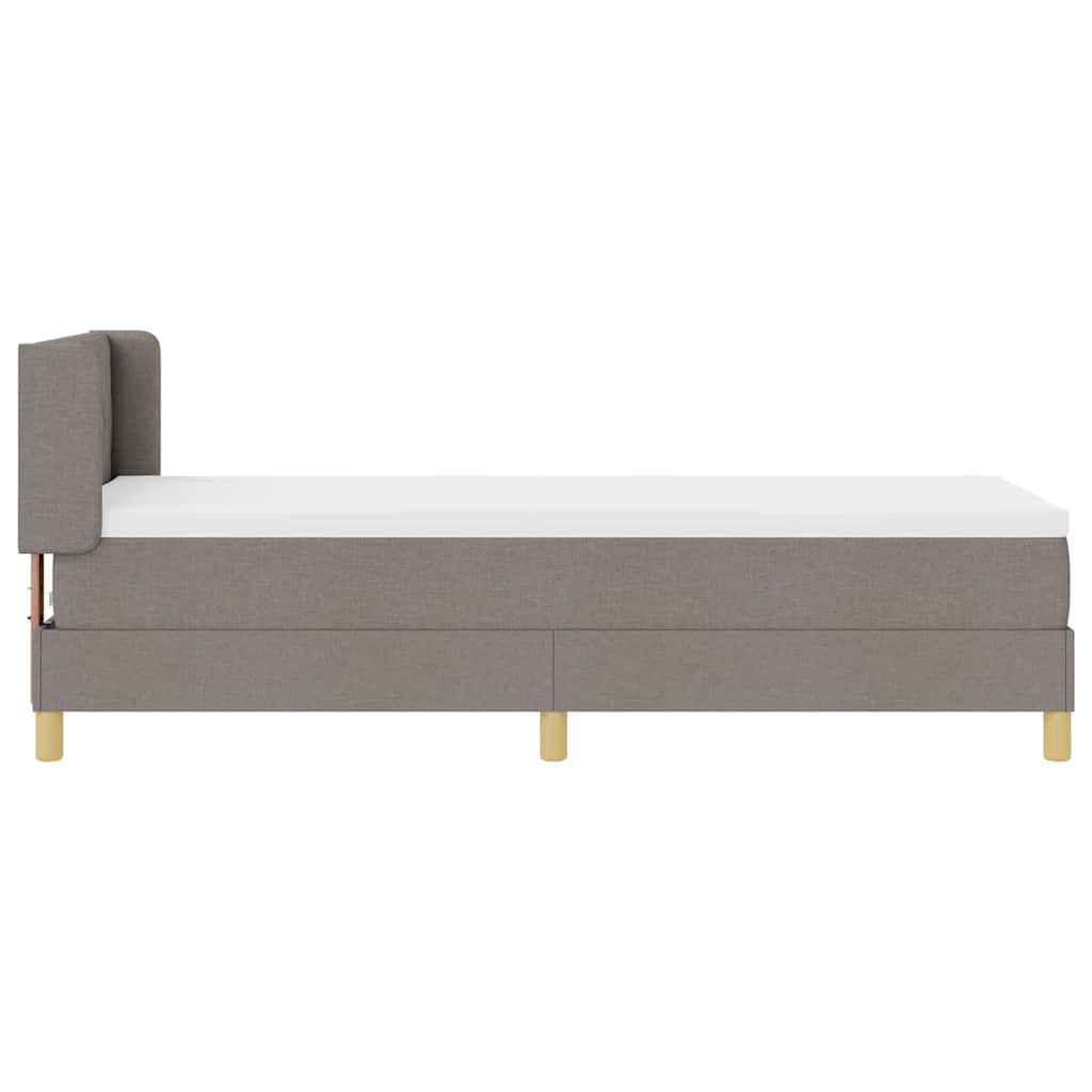 Lit à Ressorts avec matelas Taupe 80 x 200 cm tissu - XIOS