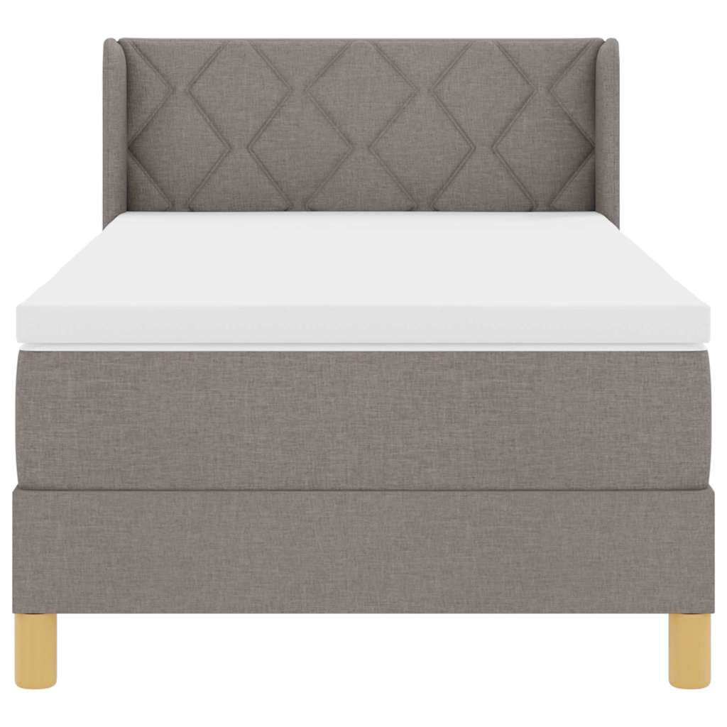 Lit à ressorts avec tête de lit Taupe 200 x 100 cm tissu - XIOS