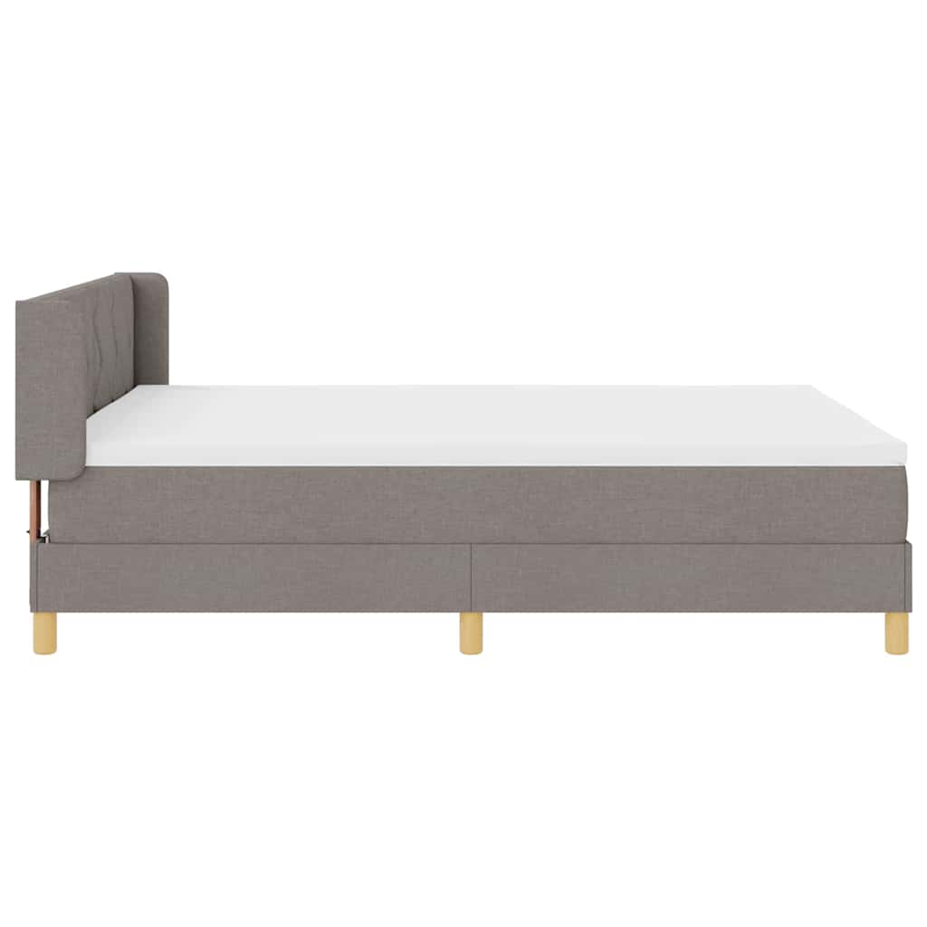 Lit à Ressorts avec matelas Taupe 140 x 190 cm tissu - XIOS