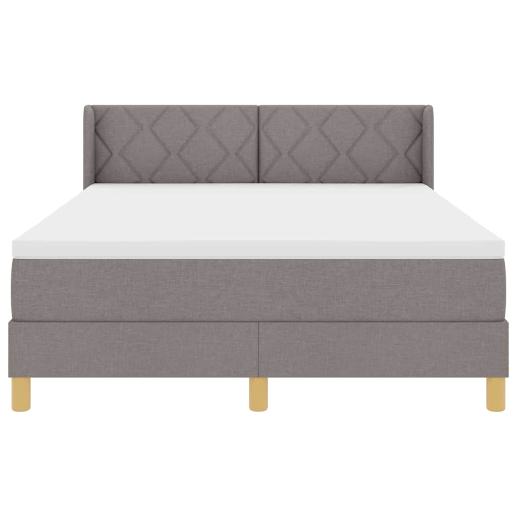 Lit à ressorts avec matelas Taupe 200 x 160 cm tissu - XIOS