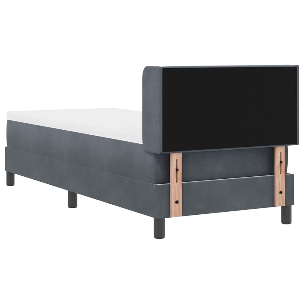 Lit à ressorts avec tête de lit Gris foncé 200 x 80 cm Velours - XIOS
