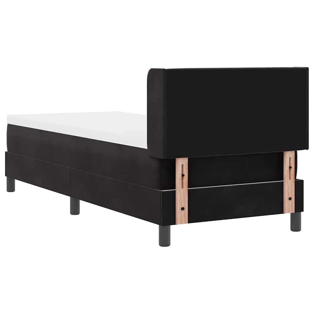 Lit à ressorts avec tête de lit Noir 200 x 80 cm Velours - XIOS