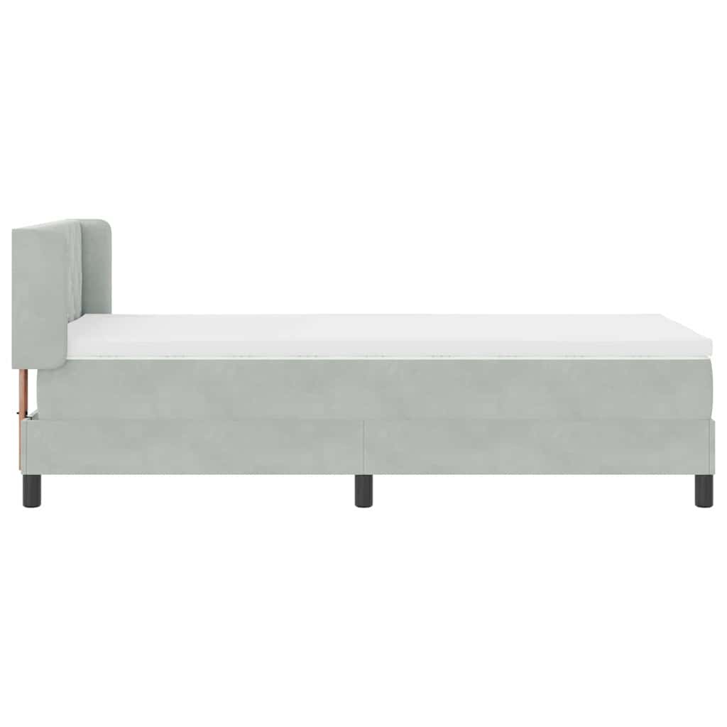 Lit à ressorts avec matelas Gris clair 200 x 90 cm Polyester - XIOS