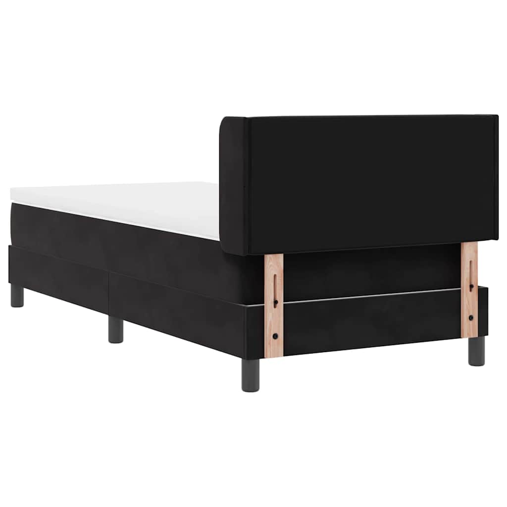 Lit à ressorts avec tête de lit Noir 200 x 90 cm Velours - XIOS Store SNC