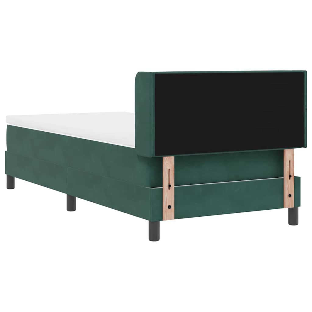 Lit à ressorts avec tête de lit Vert foncé 200 x 90 cm Velours - XIOS