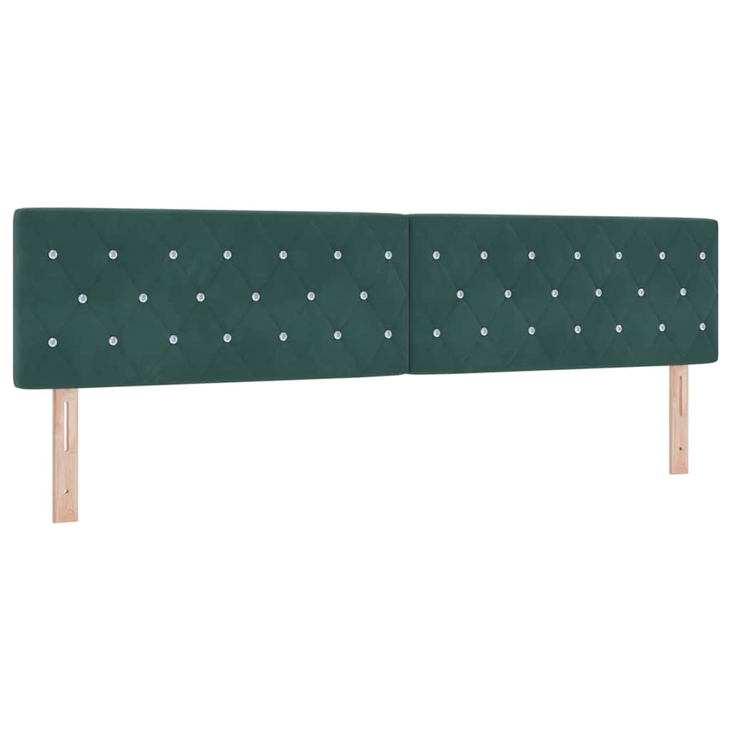 Lit à ressorts avec matelas Vert foncé 200 x 200 cm Polyester - XIOS