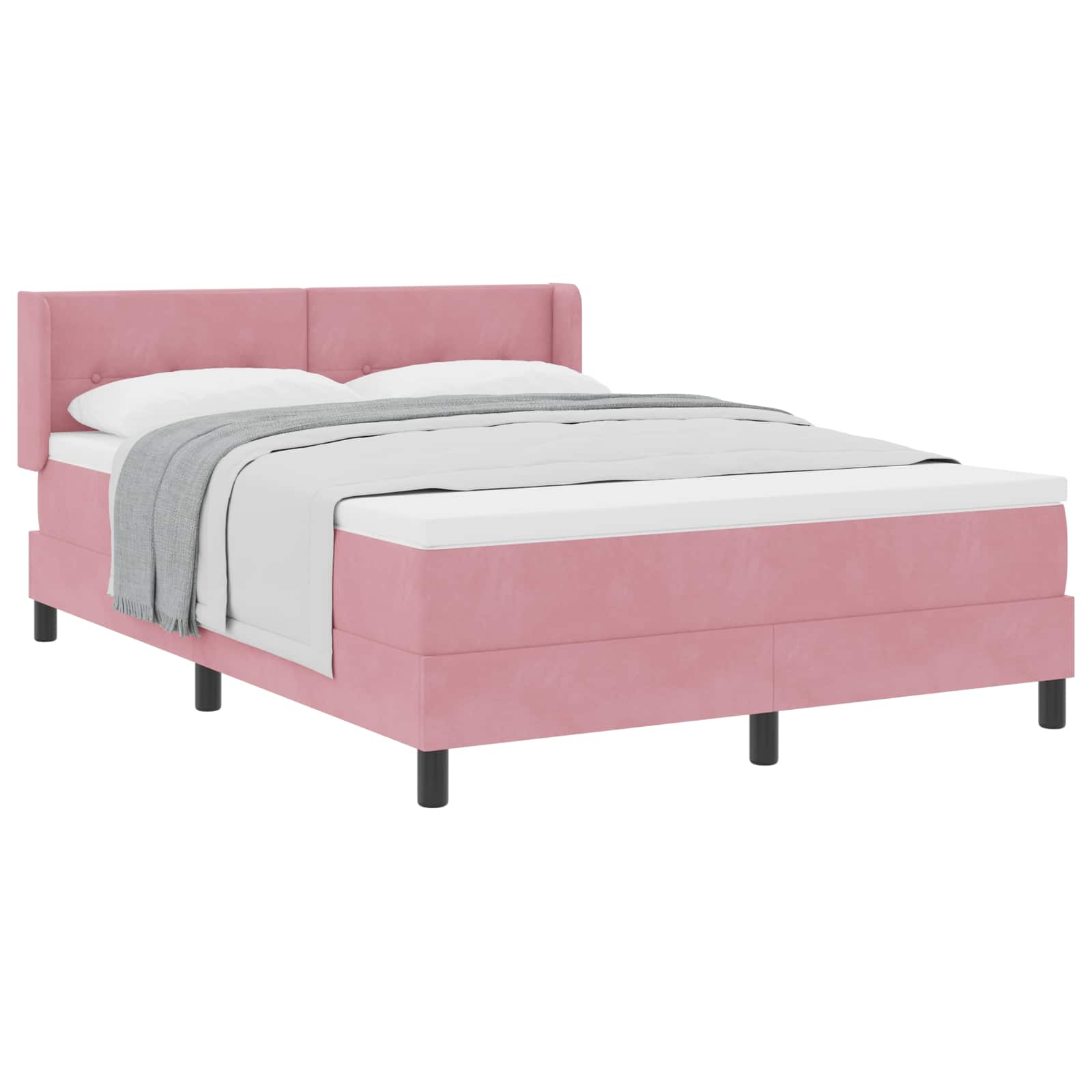 Lit à ressorts avec matelas Rose 200 x 140 cm Polyester - XIOS