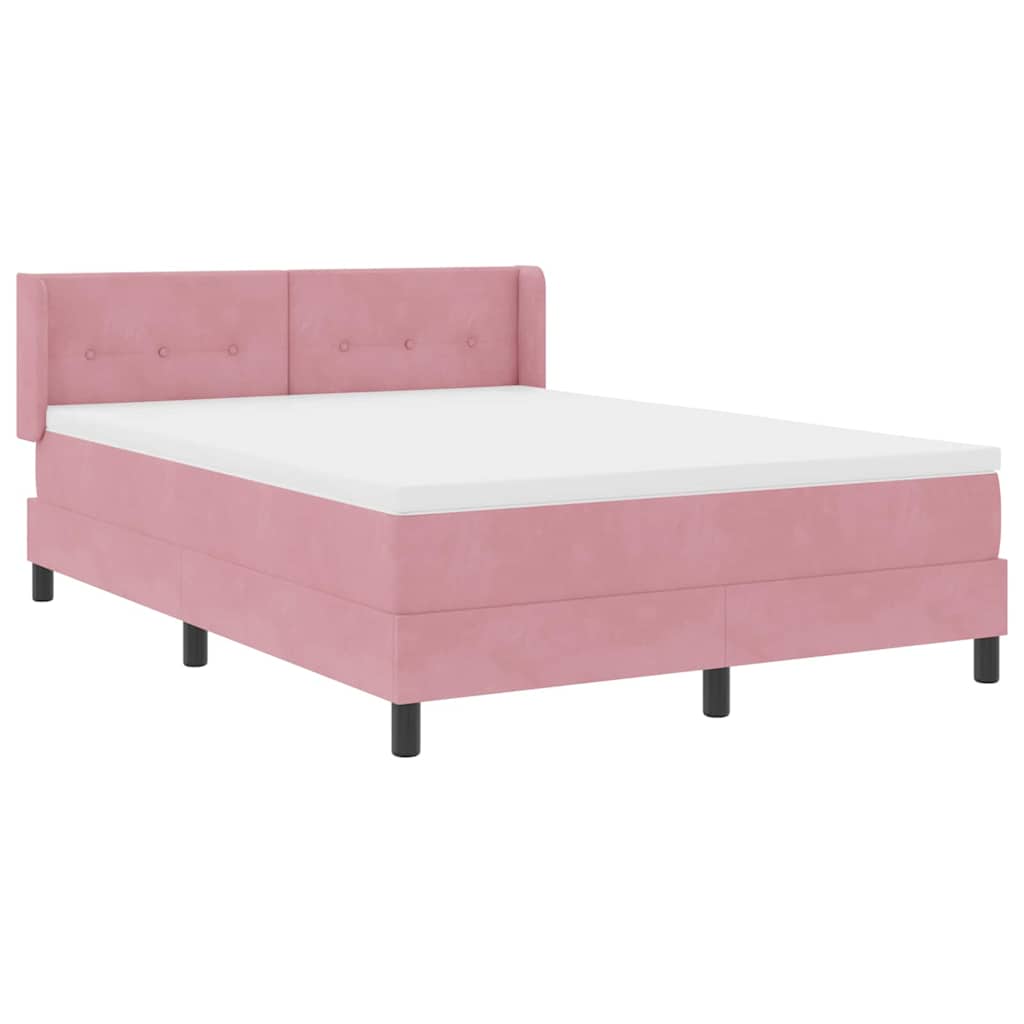 Lit à ressorts avec matelas Rose 200 x 140 cm Polyester - XIOS