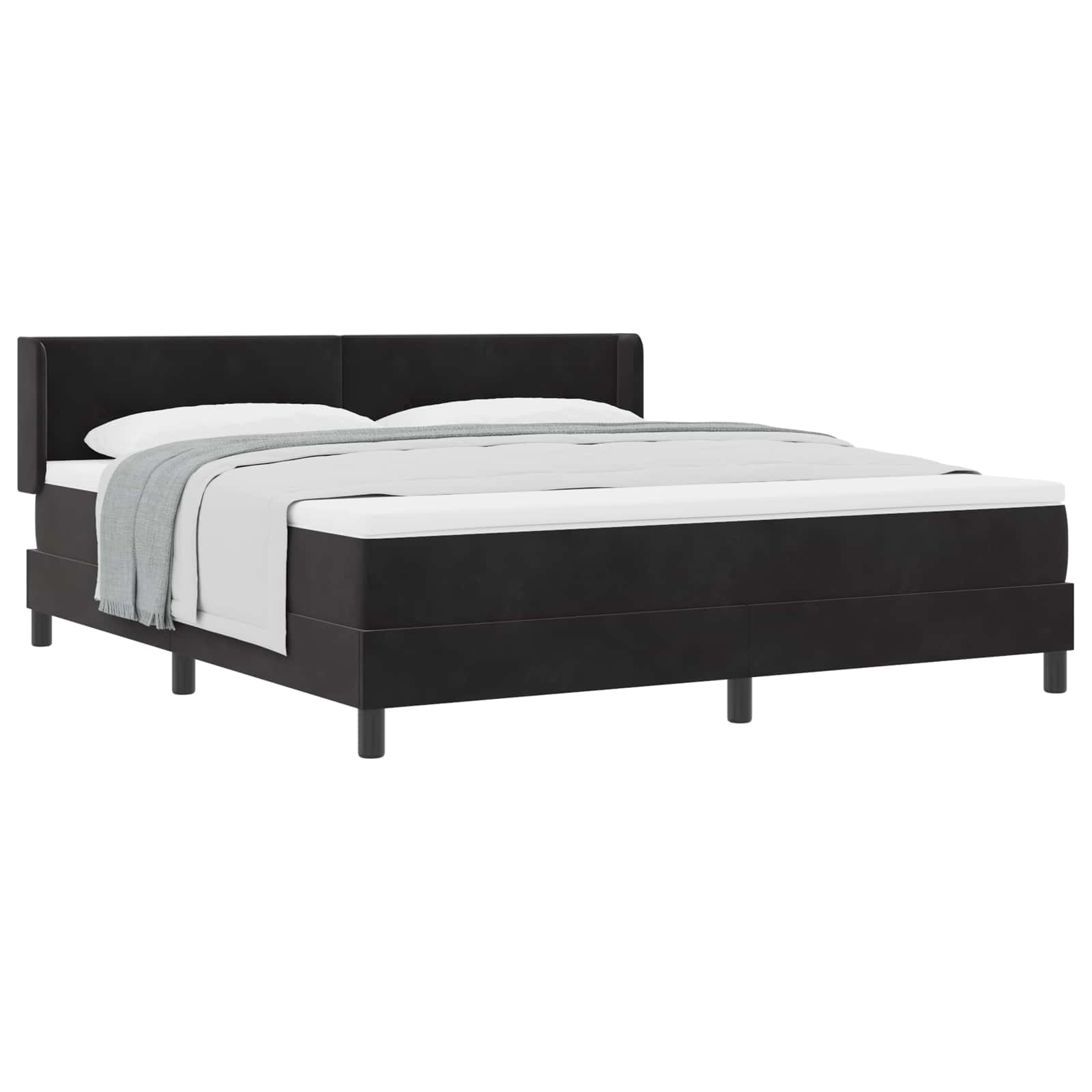 Lit à ressorts avec matelas Noir 200 x 180 cm Polyester - XIOS