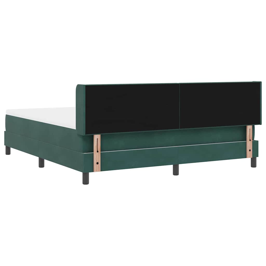 Lit à ressorts avec tête de lit Vert foncé 200 x 180 cm Velours - XIOS