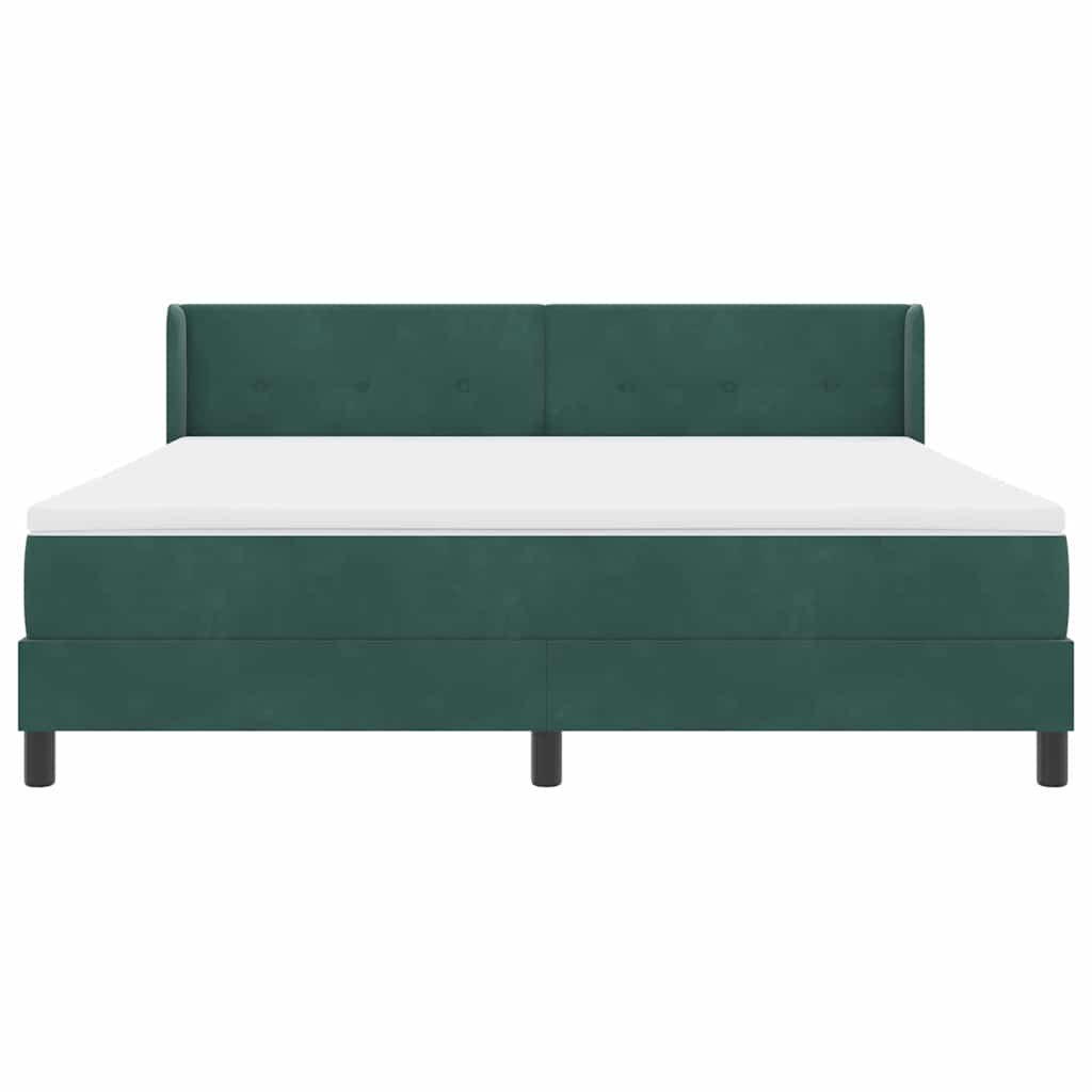 Lit à ressorts avec tête de lit Vert foncé 200 x 180 cm Velours - XIOS
