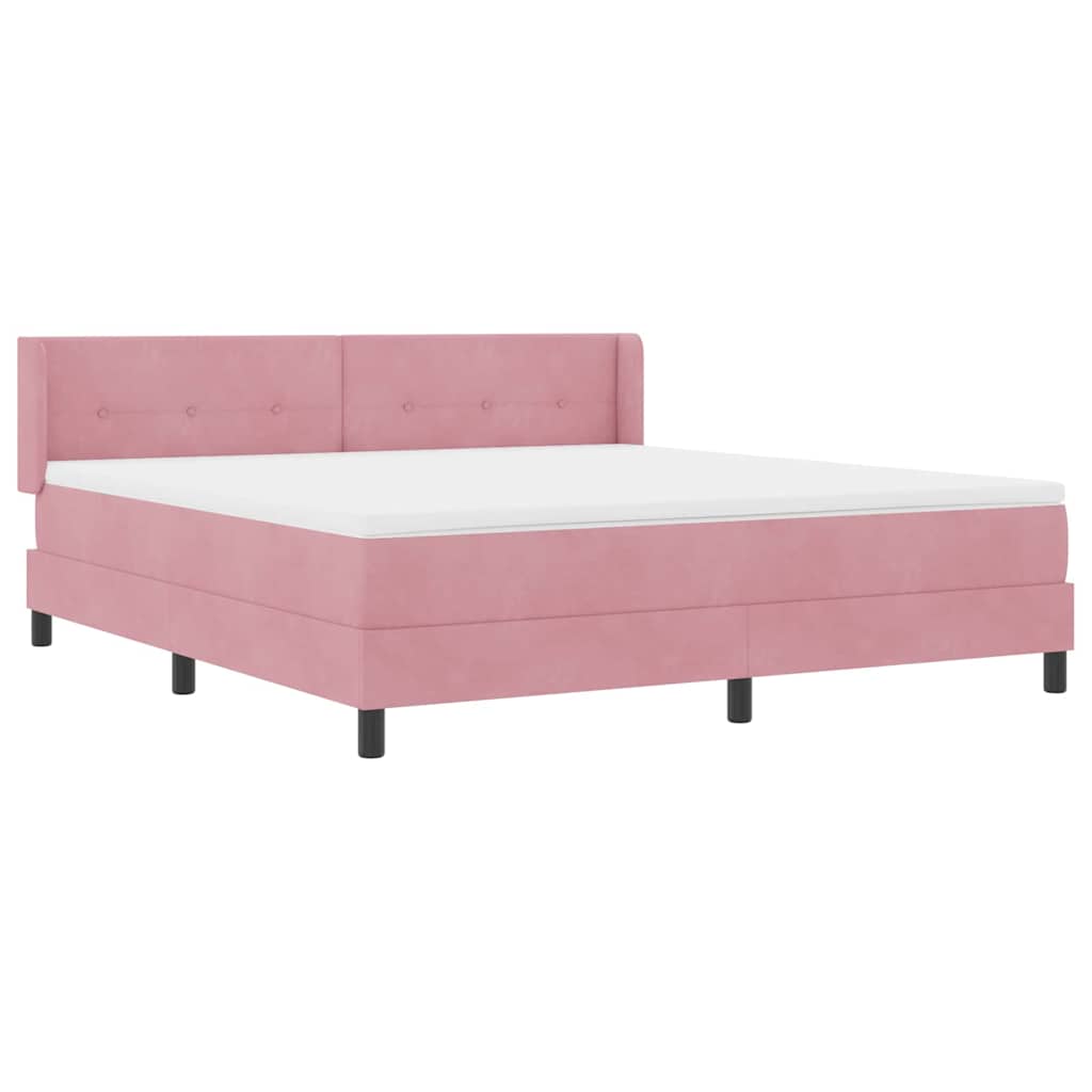 Lit à ressorts avec tête de lit Rose 200 x 180 cm Velours - XIOS