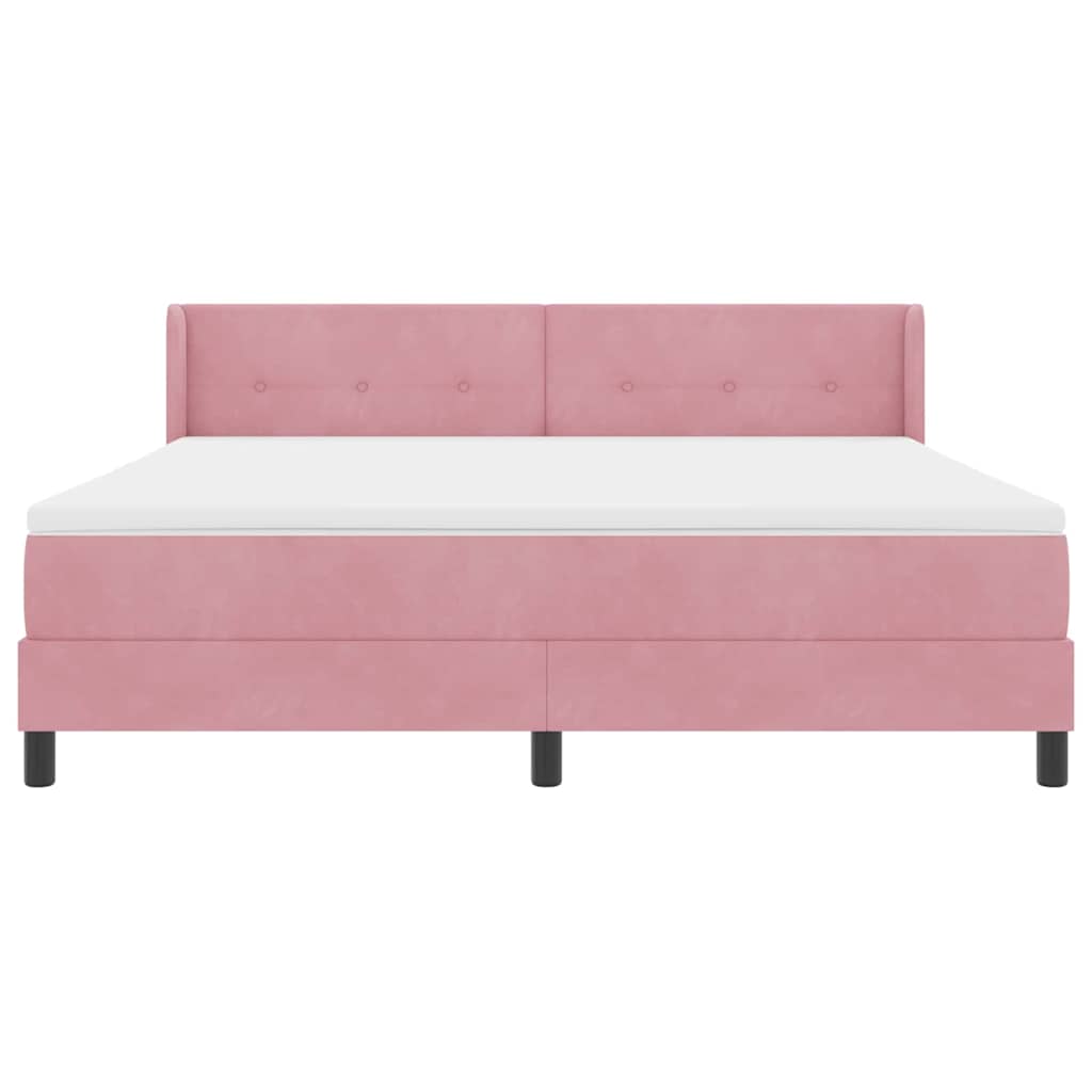 Lit à ressorts avec tête de lit Rose 200 x 180 cm Velours - XIOS