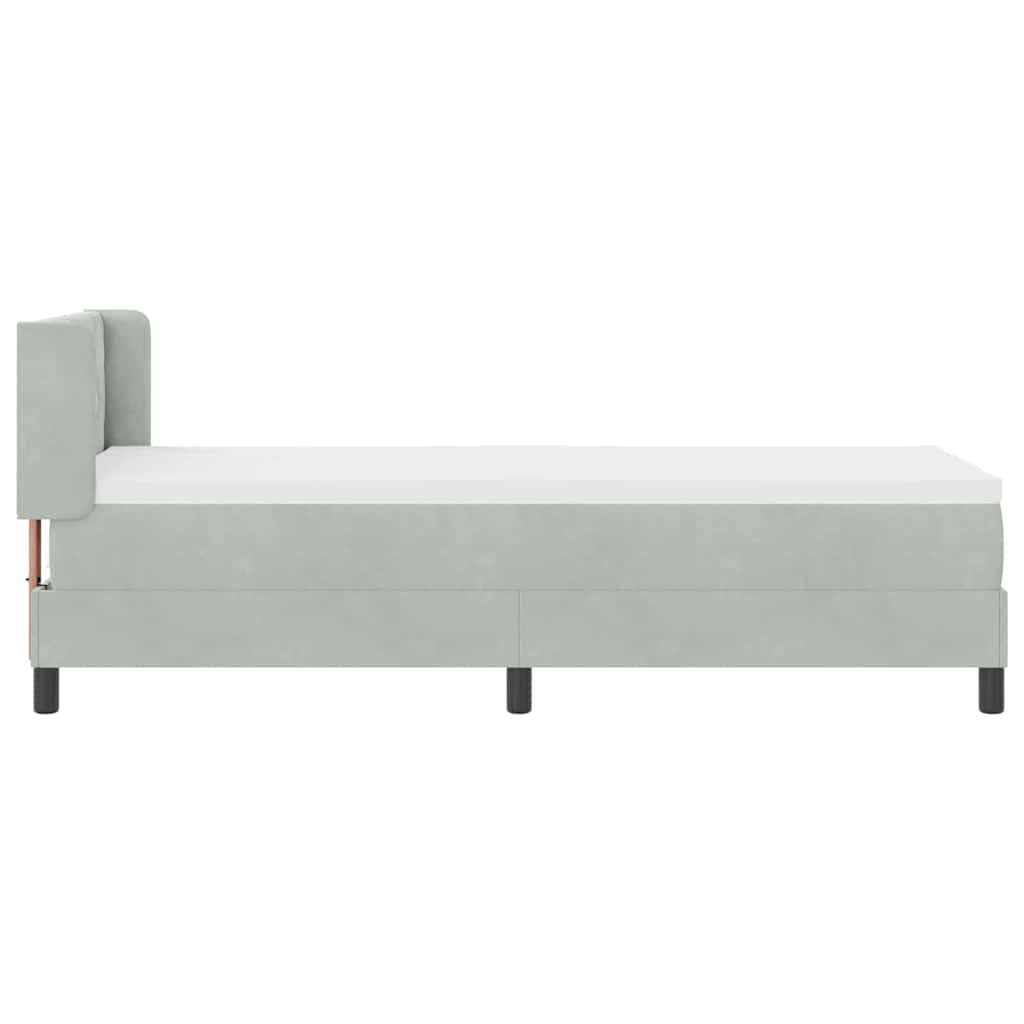Lit à ressorts avec tête de lit Gris clair 200 x 80 cm Velours - XIOS