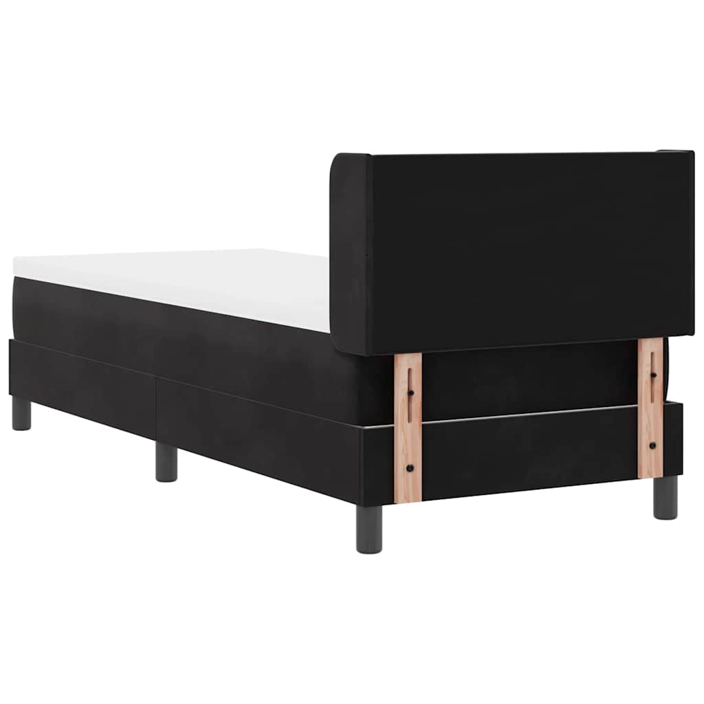 Lit à ressorts avec matelas noir 100x200 cm en velours Noir - XIOS