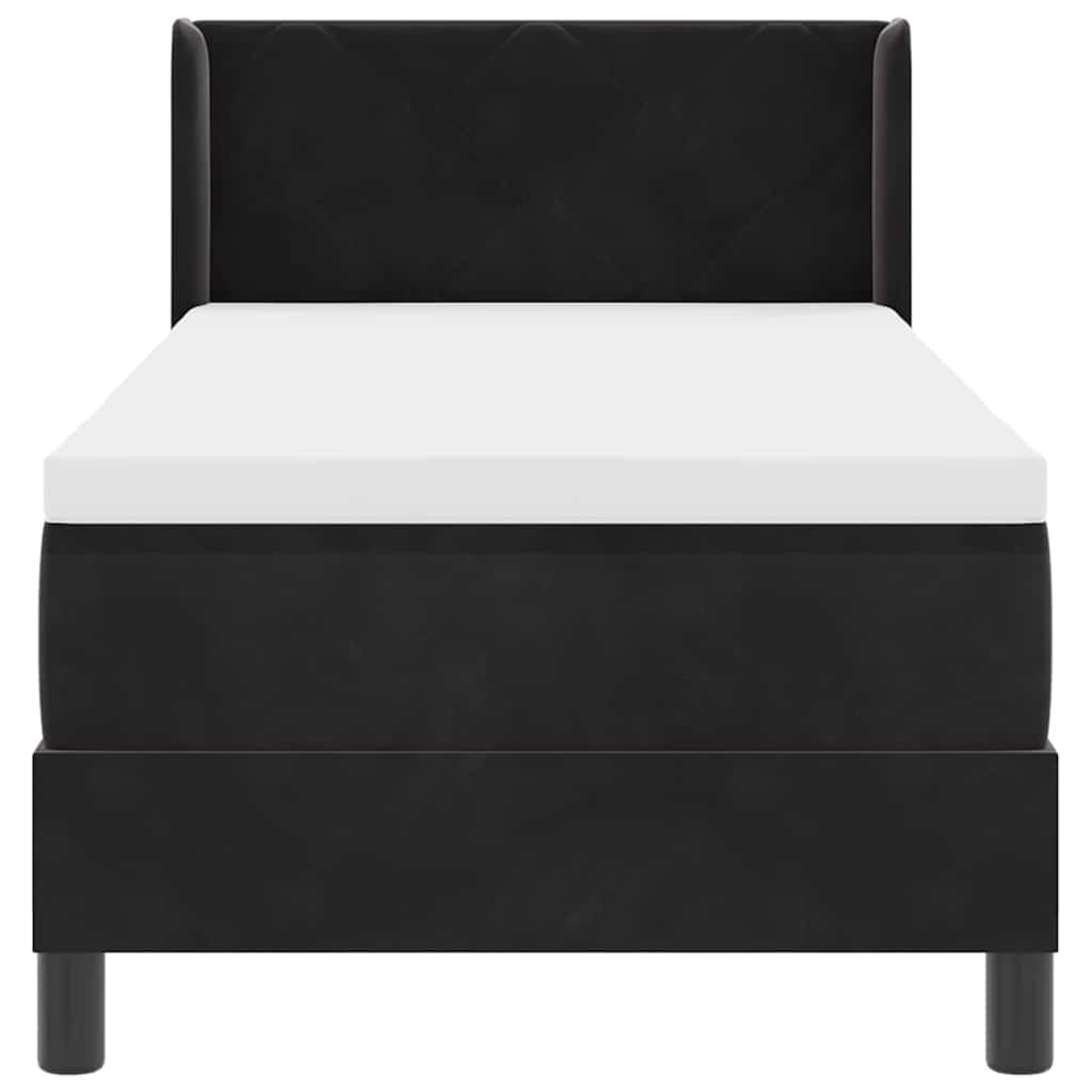Lit à ressorts avec matelas Noir 200 x 80 cm Polyester - XIOS