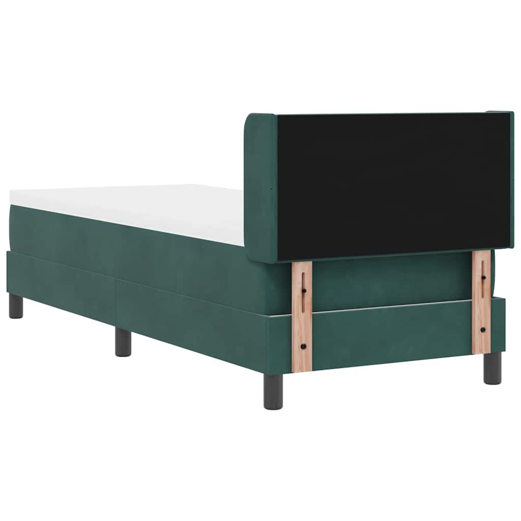 Lit à ressorts avec tête de lit Vert foncé 200 x 80 cm Velours - XIOS