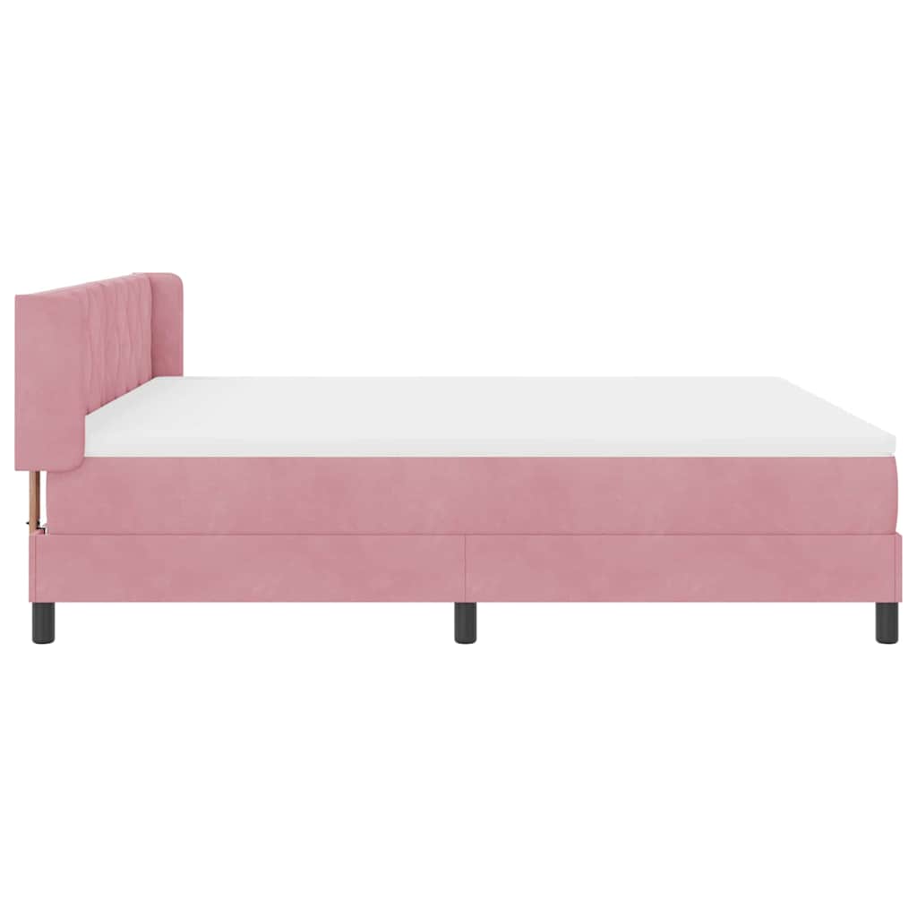 Lit à ressorts avec tête de lit Rose 200 x 180 cm Velours - XIOS