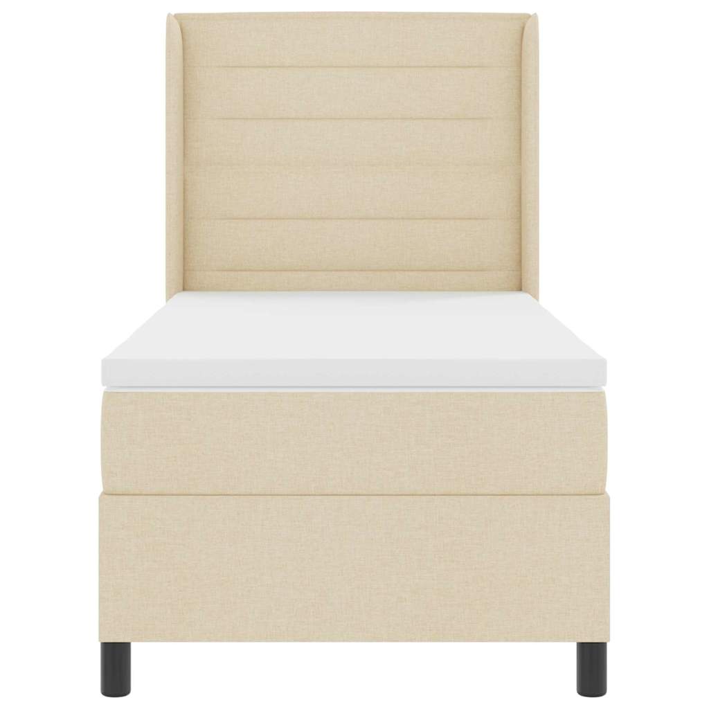 Lit à ressorts avec matelas Crème 90 x 200 cm tissu - XIOS