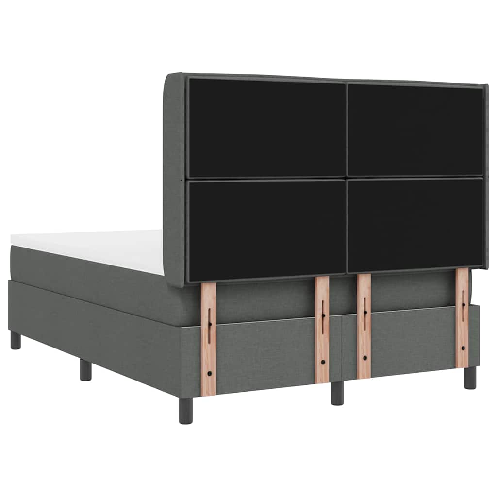 Lit à ressorts avec matelas Gris foncé 140 x 200 cm tissu - XIOS