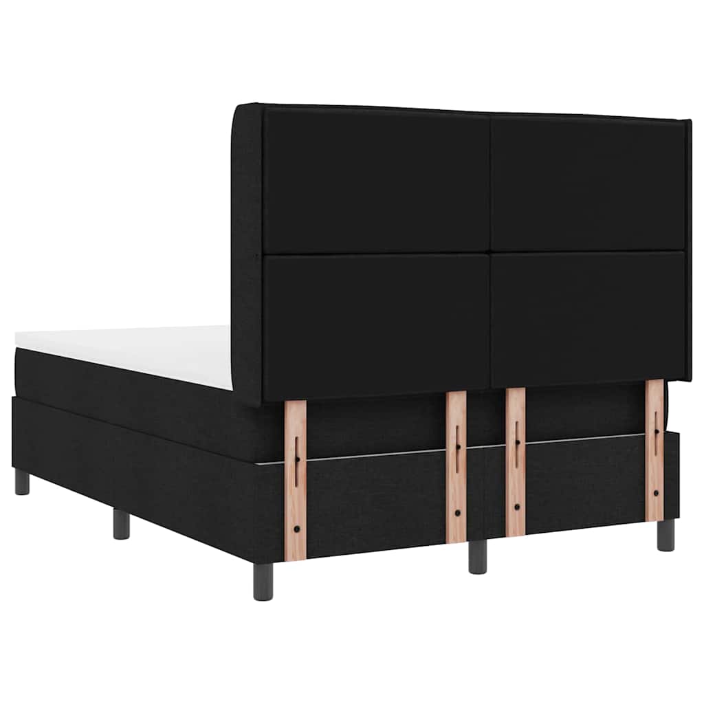 Lit à ressorts avec matelas Noir 200 x 140 cm tissu - XIOS
