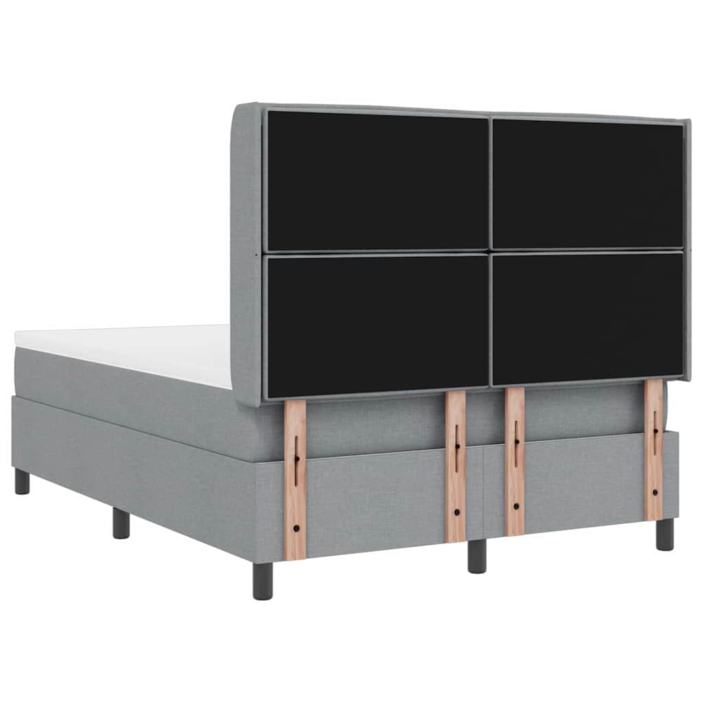 Lit à ressorts avec matelas Gris clair 160 x 200 cm tissu - XIOS