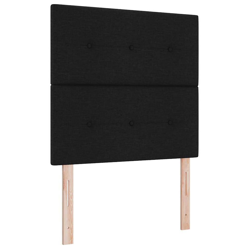 Lit à ressorts avec coussin Noir 200 x 100 cm tissu