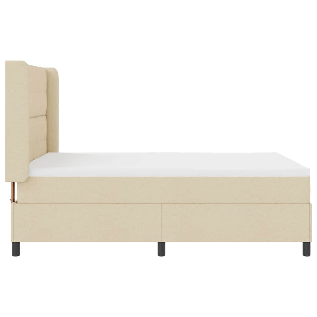 Lit à ressorts avec coussin Crème 190 x 140 cm tissu - XIOS