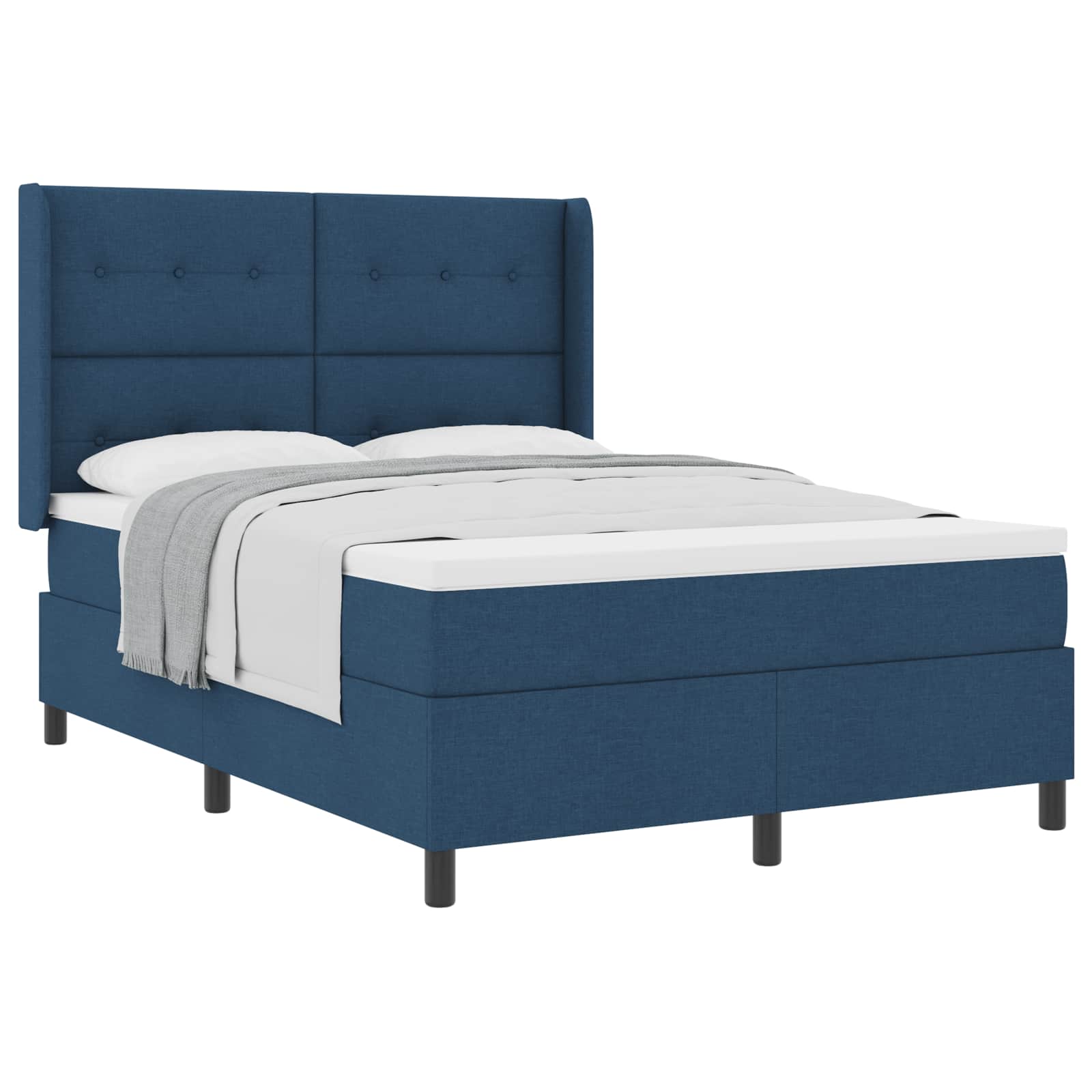 Lit à ressorts avec matelas Bleu 140 x 190 cm tissu - XIOS