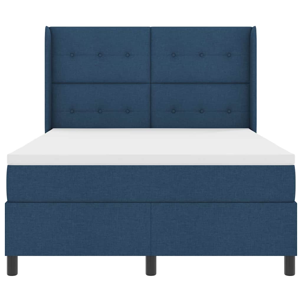 Lit à ressorts avec matelas Bleu 140 x 190 cm tissu - XIOS