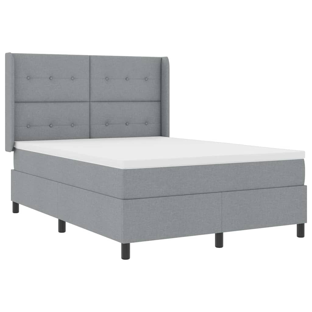 Lit à ressorts avec matelas Gris clair 160 x 200 cm tissu - XIOS